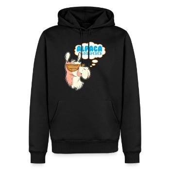Alpagas Fluffy Lama animal - Alpaga chuchoteur - Sweat à capuche Premium bio Homme - noir - Devant - Nico (187cm)