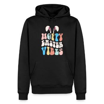 Hoppy Easter Vibes - Ostern - Sweat à capuche Premium bio Homme - noir - Devant - Nico (187cm)