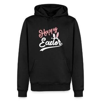Happy Easter - Osterhase Hasenohren - Männer Premium Bio Hoodie - Schwarz - Vorne - Nico (187cm)