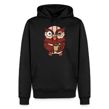 Tier Kaffee Eulenflüsterer - Männer Premium Bio Hoodie - Schwarz - Vorne - Nico (187cm)