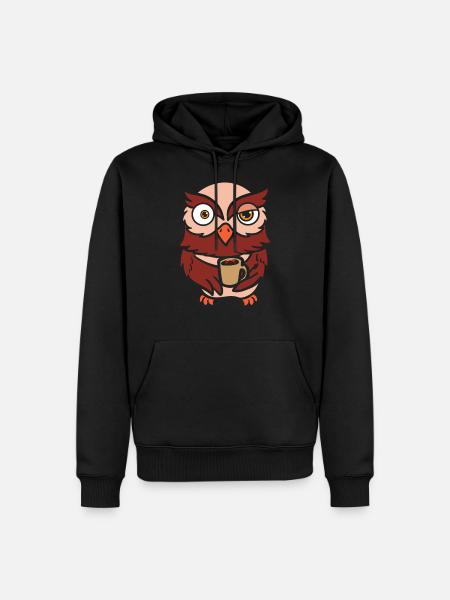 Tier Kaffee Eulenflüsterer - Männer Premium Bio Hoodie - Schwarz