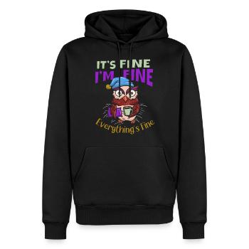 bon, tout va bien, tout est - Sweat à capuche Premium bio Homme - noir - Devant - Nico (187cm)
