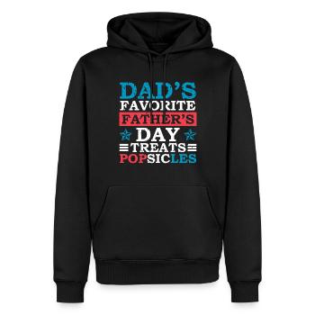 La fête des pères préférée de papa gâteries crème glacée fête des pères - Sweat à capuche Premium bio Homme - noir - Devant - Nico (187cm)