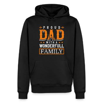 Stolzer Vater Mit Einer Wunderbaren Familie Stolz - Männer Premium Bio Hoodie - Schwarz - Vorne - Nico (187cm)
