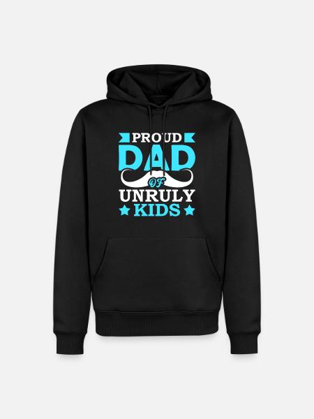 Fier père d’enfants indisciplinés - Sweat à capuche Premium bio Homme - noir