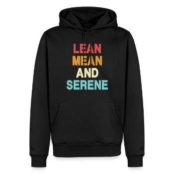Lean, Mean and Serene - Men’s Premium Organic Hoodie - black - Front - Nico (187cm)