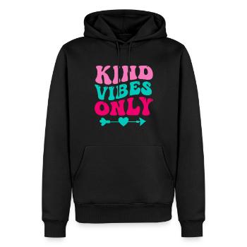 Vibrations enfants uniquement - Sweat à capuche Premium bio Homme - noir - Devant - Nico (187cm)