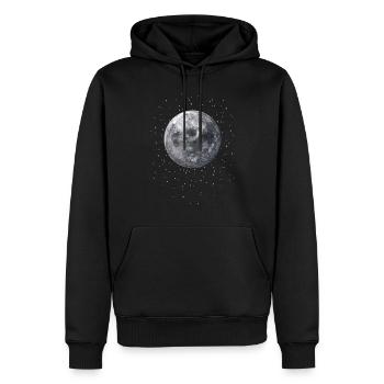 Luna Stars Moon Galaxy Astronomie - Sweat à capuche Premium bio Homme - noir - Devant - Nico (187cm)