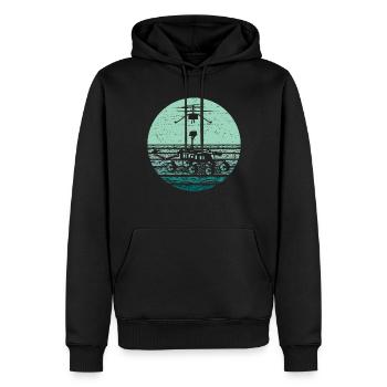 Planète Étoiles Galaxie Lunaire - Sweat à capuche Premium bio Homme - noir - Devant - Nico (187cm)