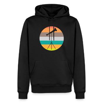 Télescope Astronome Galaxie Stellaire - Sweat à capuche Premium bio Homme - noir - Devant - Nico (187cm)