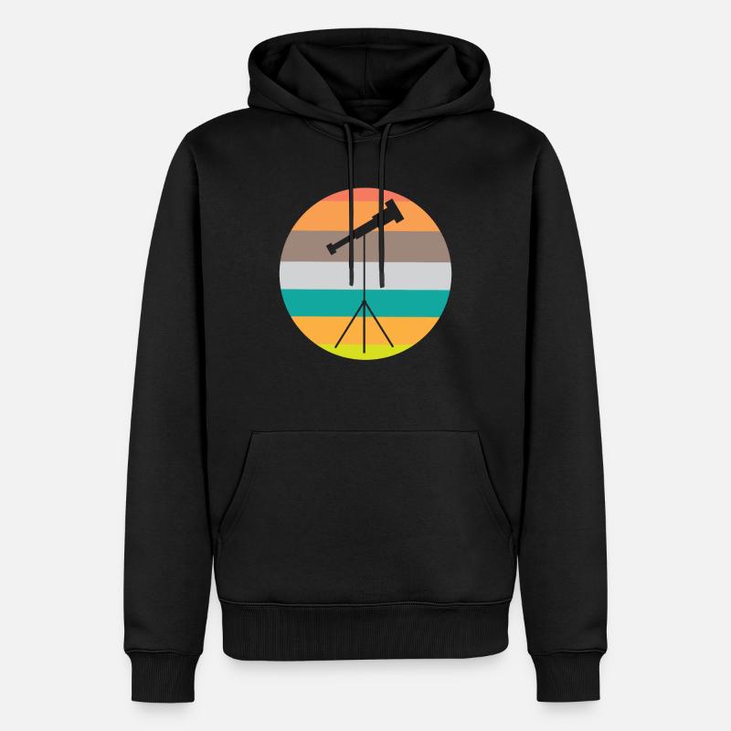 Télescope Astronome Galaxie Stellaire - Sweat à capuche Premium bio Homme - noir