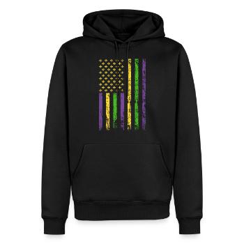 Masque de fou de vacances drapeau américain - Sweat à capuche Premium bio Homme - noir - Devant - Nico (187cm)