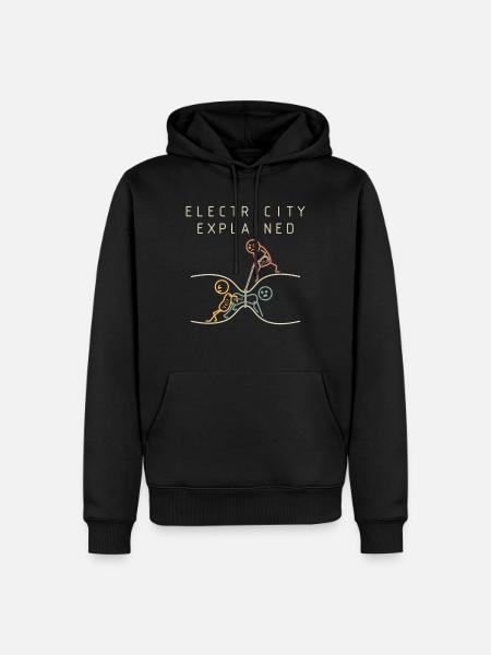 Electricity explains physics - Men’s Premium Organic Hoodie - black