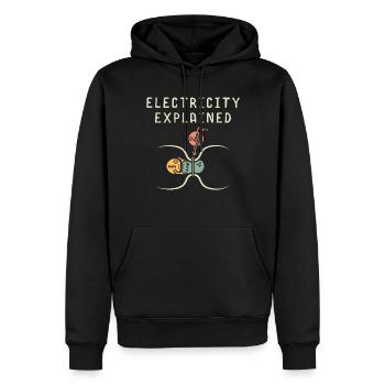 Etudiant électricien électricien - Sweat à capuche Premium bio Homme - noir - Devant - Nico (187cm)