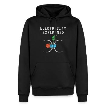 Sciences naturelles Génie électrique - Sweat à capuche Premium bio Homme - noir - Devant - Nico (187cm)