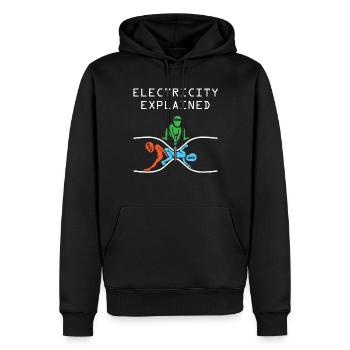 Elektronenphysik - Männer Premium Bio Hoodie - Schwarz - Vorne - Nico (187cm)