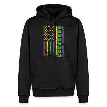 Amerikanischer Queue Sport Flagge Billard - Männer Premium Bio Hoodie - Schwarz - Vorne - Nico (187cm)