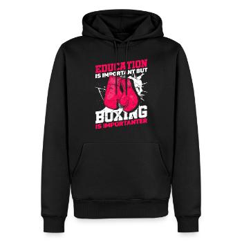 Bildung Ist Wichtig, Aber Boxen Sport Boxer Boxen - Männer Premium Bio Hoodie - Schwarz - Vorne - Nico (187cm)