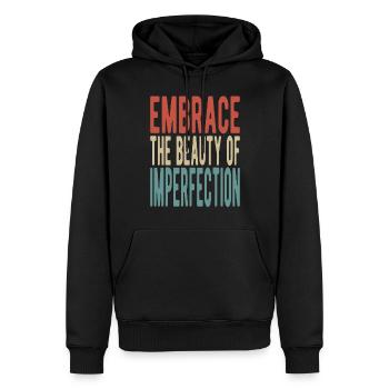 Embrassez la beauté de l’imperfection - Sweat à capuche Premium bio Homme - noir - Devant - Nico (187cm)
