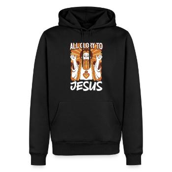 Jesus Christianity God Praying Prayer Pastor - Männer Premium Bio Hoodie - Schwarz - Vorne - Nico (187cm)