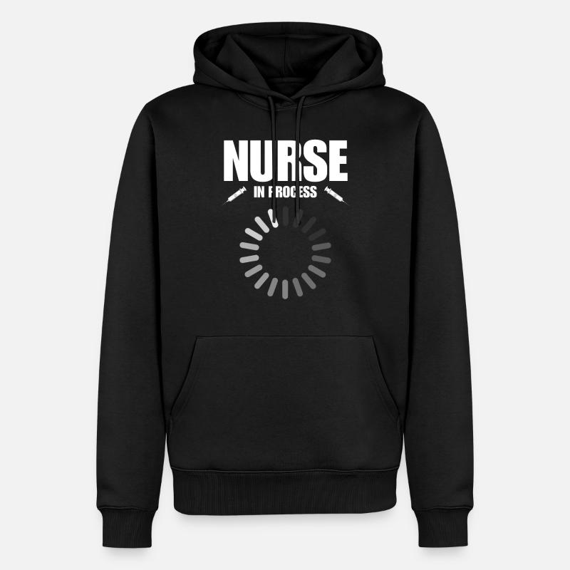 Infirmière en cours - Sweat à capuche Premium bio Homme - noir