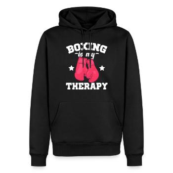 Boxen Ist Meine Therapie Sparring Sport - Männer Premium Bio Hoodie - Schwarz - Vorne - Nico (187cm)