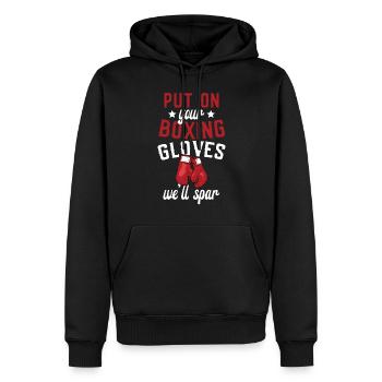 Put on your boxing gloves Spar Sports - Men’s Premium Organic Hoodie - black - Front - Nico (187cm)