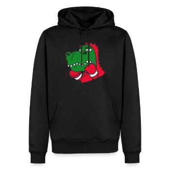 Dinosaurier Boxer Kampfsportler Sparring Sport - Männer Premium Bio Hoodie - Schwarz - Vorne - Nico (187cm)