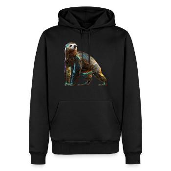Faultier Polygon Faultierliebhaber Tier Geschenk - Männer Premium Bio Hoodie - Schwarz - Vorne - Nico (187cm)