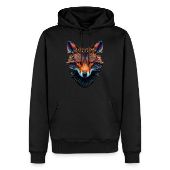 Fuchs Wildtiere Rotfuchs Bunt Geschenk Kunst Tier - Männer Premium Bio Hoodie - Schwarz - Vorne - Nico (187cm)