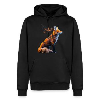 Fuchs Schmetterling Polygon Kunst Geschenk Tier - Männer Premium Bio Hoodie - Schwarz - Vorne - Nico (187cm)