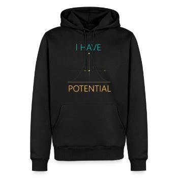 J’ai un potentiel de majeure en physique - Sweat à capuche Premium bio Homme - noir - Devant - Nico (187cm)