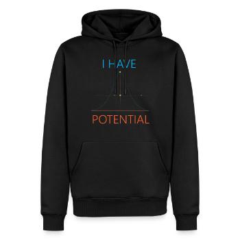 Majeure en physique J’ai du potentiel - Sweat à capuche Premium bio Homme - noir - Devant - Nico (187cm)