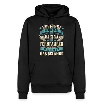 Fernfahrer Geschenk Lustige Sprüche - Männer Premium Bio Hoodie - Schwarz - Vorne - Nico (187cm)