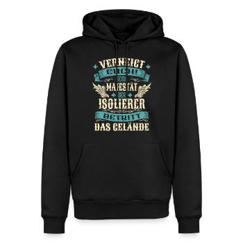 Isolierer Geschenk Lustige Sprüche - Männer Premium Bio Hoodie - Schwarz - Vorne - Nico (187cm)
