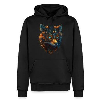 Fuchs Fantasie Tiermotiv Roboter Geschenk Tier - Männer Premium Bio Hoodie - Schwarz - Vorne - Nico (187cm)