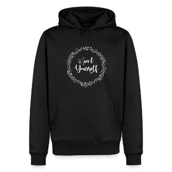 Cœurs de couronnes de fleurs Trouvez-vous - Sweat à capuche Premium bio Homme - noir - Devant - Nico (187cm)