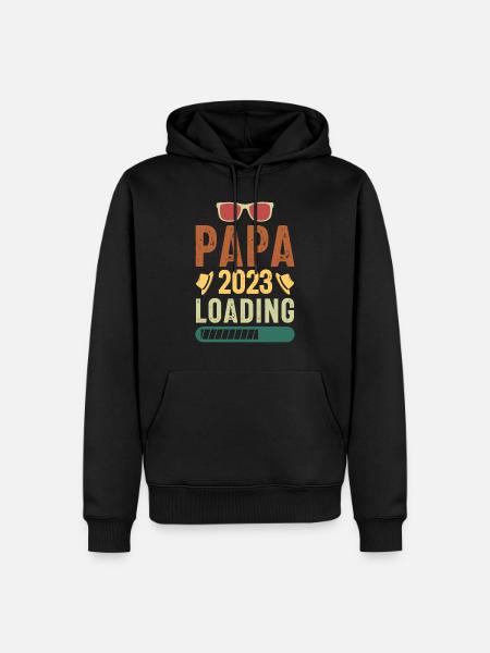 Papa 2023 Loading - Männer Premium Bio Hoodie - Schwarz
