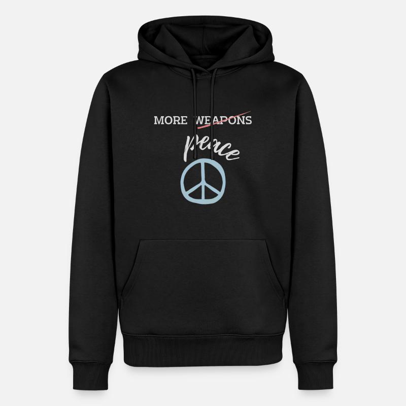 more (weapons) peace - Männer Premium Bio Hoodie - Schwarz