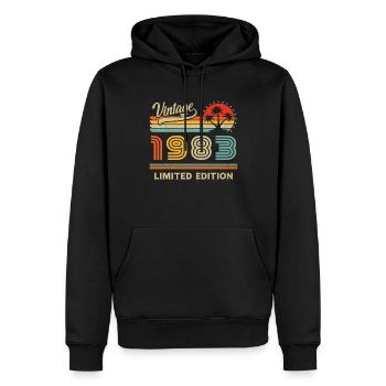 Vintage 1983 Limited Edition - Men’s Premium Organic Hoodie - black - Front - Nico (187cm)