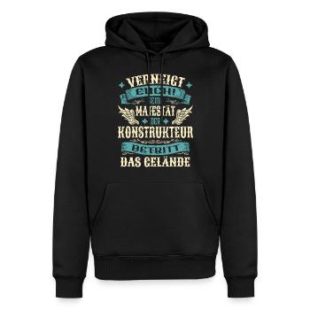 Konstrukteur Geschenk Lustige Sprüche - Männer Premium Bio Hoodie - Schwarz - Vorne - Nico (187cm)