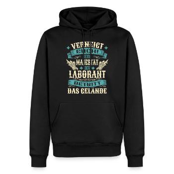 Laborant Geschenk Lustige Sprüche - Männer Premium Bio Hoodie - Schwarz - Vorne - Nico (187cm)