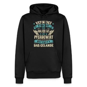 Pferdewirt Geschenk Lustige Sprüche - Männer Premium Bio Hoodie - Schwarz - Vorne - Nico (187cm)