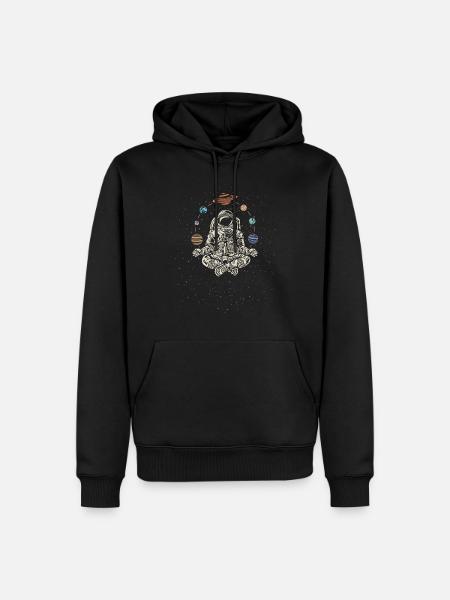 Profesor de Yoga Rocket Astronaut - Sudadera con capucha prémium ecológica para hombre - negro