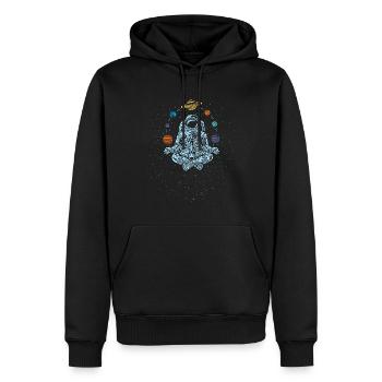 Méditation du futur astronaute - Sweat à capuche Premium bio Homme - noir - Devant - Nico (187cm)