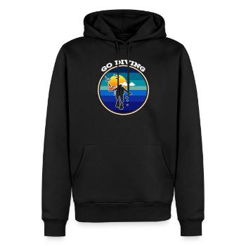 C’est l’heure de la plongée - T-shirt Plongée sous-marine - Sweat à capuche Premium bio Homme - noir - Devant - Nico (187cm)