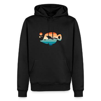 C’est l’heure de la plongée - T-shirt Plongée sous-marine - Sweat à capuche Premium bio Homme - noir - Devant - Nico (187cm)