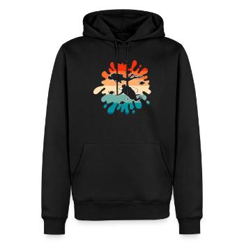 Splash - C’est l’heure de plonger - T-shirt plongée sous-marine - Sweat à capuche Premium bio Homme - noir - Devant - Nico (187cm)