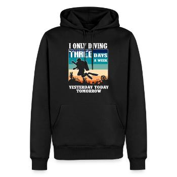 Trois jours par semaine Plongée , la plongée est plus importante - Sweat à capuche Premium bio Homme - noir - Devant - Nico (187cm)