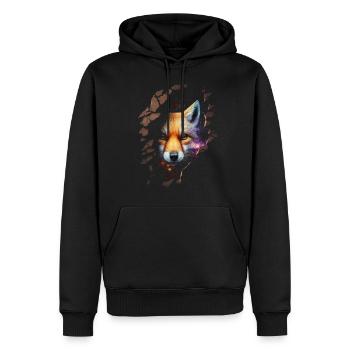 Fox Space Stars Cadeau Animal Cuddly Mignon - Sweat à capuche Premium bio Homme - noir - Devant - Nico (187cm)